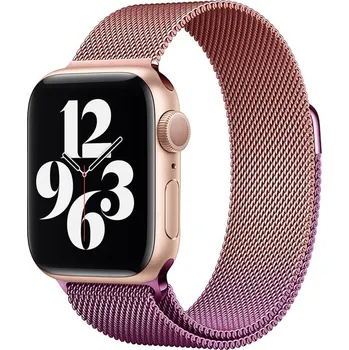 Příslušenství k chytrým hodinkám Ocelový milánský tah pro Apple Watch 42/44/45/46/49mm Barva: Růžová/Fialová, Typ: 50