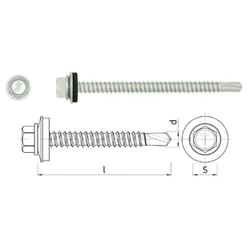 Vrut Farmářský vrut OC-T, hlava SW8, EPDM těsnění (4,8 x 19 mm / RAL1002 / 250ks/bal / ocel max. 3 mm / 250ks)