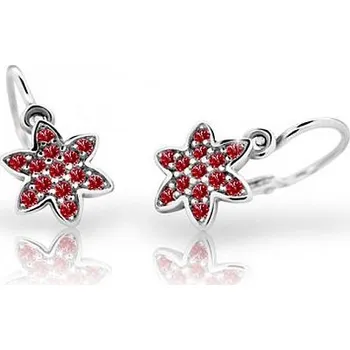 Šperk Cutie Kids Jewellery c2206-10-40-x-2 Dětské náušnice na brizuru Cutie kytičky C2206 Ruby Dark - bílé zlato – zlatý šperk ryzosti 585/1000 v Dárkovém balení s Certifikátem GBEWRB-00209