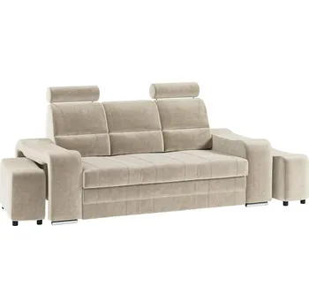 Sedací souprava Pohovka VENUSA béžová + 2 taburety