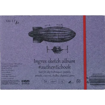 SM-LT art Skicák Ingres sketch album (130g/m2, 24listů) 24,5x17,6cm