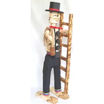 Zahradní dekorace Březový klaun -kominík