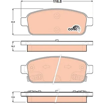 Brzdový systém Sada brzdových destiček, kotoučová brzda TRW GDB1844