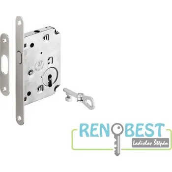 Dveřní kování Zámek zadlabací pro posuvné dveře nikl AC-T Provedení: pro vložku - PZ, Povrchová úprava: matný nikl