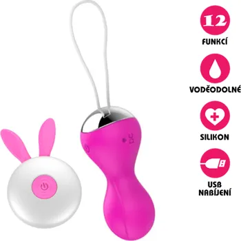 VšeNaSex.cz Bezdrátové vibrační vajíčko USB Wireless Rabbit růžové