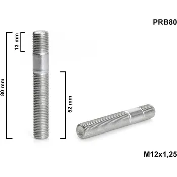 Kolový svorník - šteft M12x1,25x52+13 oboustranný závit, PRB80, celková délka 80 mm