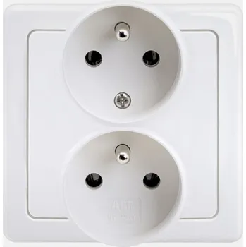 Elektrická zásuvka ABB Swing polozapuštěná dvojzásuvka bílá
