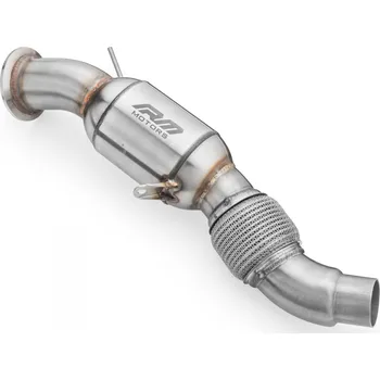 Výfuková trubka RM Motors Downpipe BMW E60, E61 525d, 530d, 530xd M57N2 + TLUMIČ