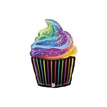 Grabo Cupcake duhový 27"/69 cm fóliový balónek