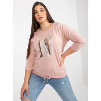 Dámská halenka Dámská halenka s potiskem plus size FIDELIA růžová