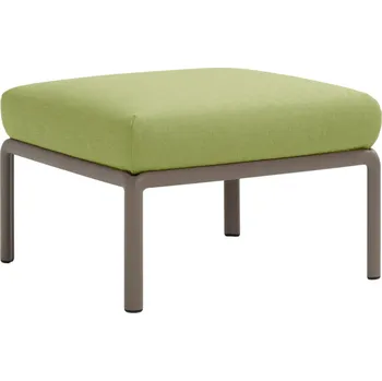 Zahradní pohovka Nardi Zelená látková zahradní podnožka Komodo s hnědošedou podnoží 72 x 72 cm