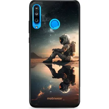 Pouzdro na mobilní telefon Lesklý kryt Mobiwear Glossy - Huawei P30 Lite - G003G Astronaut na samotce (Prémiové lesklé pouzdro, obal, kryt Mobiwear Glossy na mobil Huawei P30 Lite - G003G Astronaut na samotce, materiál Plast + TPU silikon - krytí po všech stranách, neošoupatelný)