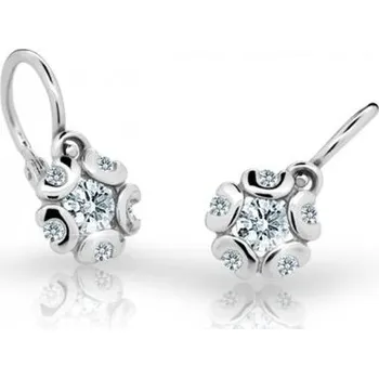 Šperk Cutie Kids Jewellery c2178-10-10-x-2 Zlaté dětské náušnice na brizuru Cutie kytičky C2178 White - bílé zlato – zlatý šperk ryzosti 585/1000 v Dárkovém balení s Certifikátem GBEWB-00541