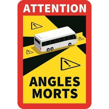 Samolepka Mrtvý úhel - Angles Morts 250X170 mm magnetická na autobus