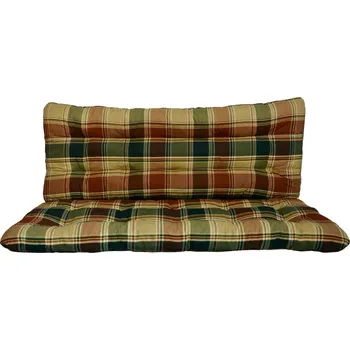 Příslušenství k houpačce Polstr a opěrka na zahradní houpačku - 120 cm - hnědozelená kostka - 120 cm