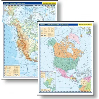 Kartografie PRAHA, a. s. Severní Amerika – sada školních nástěnných map