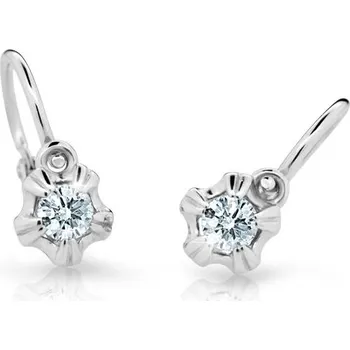Náušnice Cutie Kids Jewellery C2158-10-10-x-2 Dětské náušnice kytičky z bílého zlata na brizuru Cutie C2158 White – zlatý šperk ryzosti 585/1000 v Dárkovém balení s Certifikátem GBEWB-00423