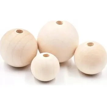 Dětské navlékací korálky Dřevěný korálek Ø16 mm - natural