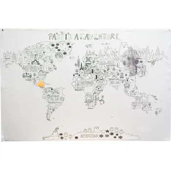 Samolepící dekorace Amadeus les Petits Samolepící mapa světa k vybarvení 90 x 60 cm