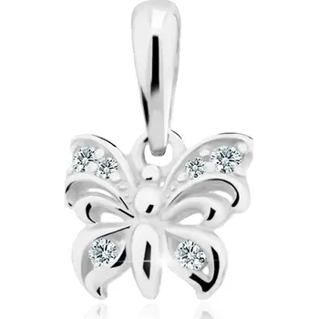 Přívěsek Cutie Jewellery c2226-40-10-x-2 Dětský přívěsek z bílého zlata Cutie Motýlek C2226 White – zlatý šperk ryzosti 585/1000 v Dárkovém balení s Certifikátem GBPWB-00695