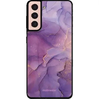 Pouzdro na mobilní telefon Lesklý kryt Mobiwear Glossy - Samsung Galaxy S21 - G050G - Fialový mramor (Prémiové lesklé pouzdro, obal, kryt Mobiwear Glossy na mobil Samsung Galaxy S21 - G050G - Fialový mramor, materiál Plast + TPU silikon - krytí po všech stranách, neošoupatelný)