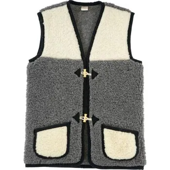 Dámská vesta Vesta Merino na kolíky grafit bílá L