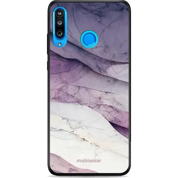 Pouzdro na mobilní telefon Lesklý kryt Mobiwear Glossy - Huawei P30 Lite - G028G - Bílý a fialový mramor (Prémiové lesklé pouzdro, obal, kryt Mobiwear Glossy na mobil Huawei P30 Lite - G028G - Bílý a fialový mramor, materiál Plast + TPU silikon - krytí po všech stranách,)