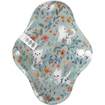 Menstruační vložka Breberky BIO Slipová vložka (PUL) - Kočičí zahrádka & přírodní bambusovo-biobavlněné froté