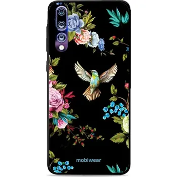 Pouzdro na mobilní telefon Lesklý kryt Mobiwear Glossy - Huawei P20 Pro - G041G - Ptáček a květy (Prémiové lesklé pouzdro, obal, kryt Mobiwear Glossy na mobil Huawei P20 Pro - G041G - Ptáček a květy, materiál Plast + TPU silikon - krytí po všech stranách, neošoupatelný potisk, tenk