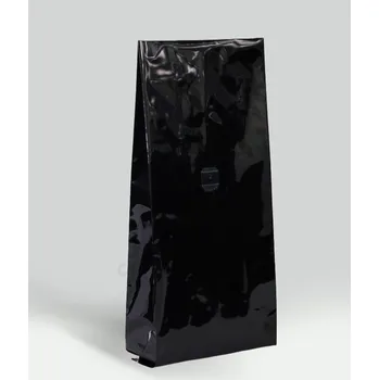 Obalový materiál Sáčky na kávu s ventilem 135x70x360 100ks 1000g černé