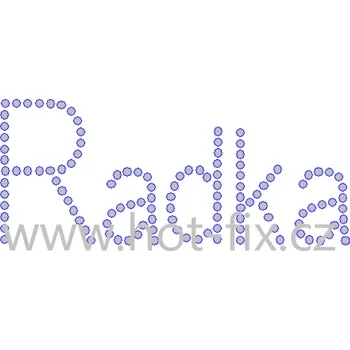 RADKA - jméno JM03 nažehlovací hot-fix kamínkový potisk na textil, rozměr cca 11,7x4,9cm barva: kameny barva 101 Crystal /stříbrná