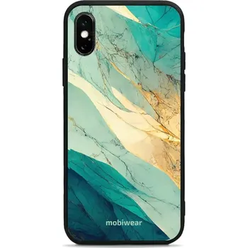 Pouzdro na mobilní telefon Lesklý kryt Mobiwear Glossy - Apple iPhone XS - G024G - Zlatavý a zelenkavý mramor (Prémiové lesklé pouzdro, obal, kryt Mobiwear Glossy na mobil Apple iPhone XS - G024G - Zlatavý a zelenkavý mramor, materiál Plast + TPU silikon - krytí po všech stranách,)