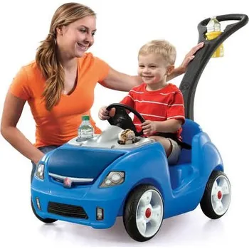 Odrážedlo Vozítko auto s vodící tyčí WHISPER II > varianta modrý