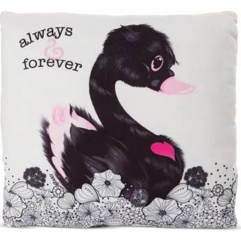 plyšák NICI polštář Love Černá Labuť 30x30cm, GREEN