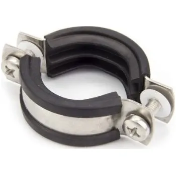 Objímka dvoušroubová s gumou a maticí - 1.4301: 31–38