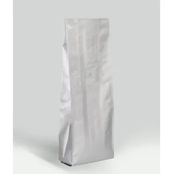 Obalový materiál Sáčky na kávu s ventilem 135x70x360 100ks 1000g stříbrné