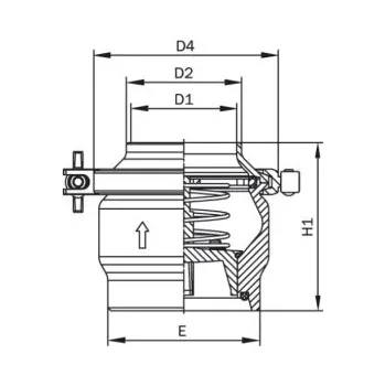 Ventil Ventil zpětný - závit/svár - 1.4301: DN 65