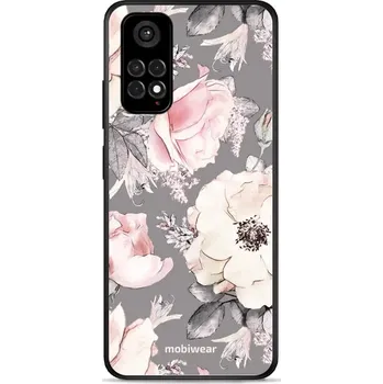 Pouzdro na mobilní telefon Lesklý kryt Mobiwear Glossy - Xiaomi Redmi Note 11S - G034G - Květy na šedém pozadí (Prémiové lesklé pouzdro, obal, kryt Mobiwear Glossy na mobil Xiaomi Redmi Note 11S - G034G - Květy na šedém pozadí, materiál Plast + TPU silikon - krytí po všech stranách
