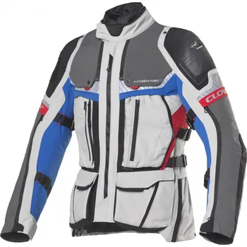 Moto bunda CLOVER bunda CROSSOVER-4 WP AIRBAG grey/blue/red - L