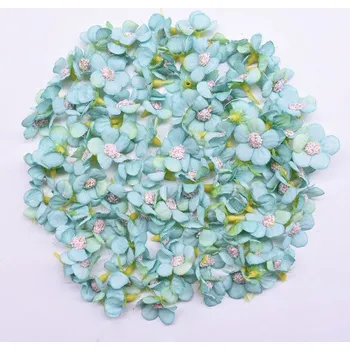 umělá květina Květinka, textilní dekorace, modrá