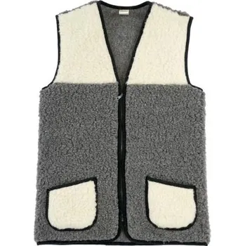 Dámská vesta Vesta Merino grafit bílá zip 2XL
