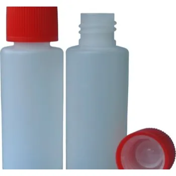 Lékovka 30 ml lahvička + uzávěr s dětskou pojistkou natur/červená