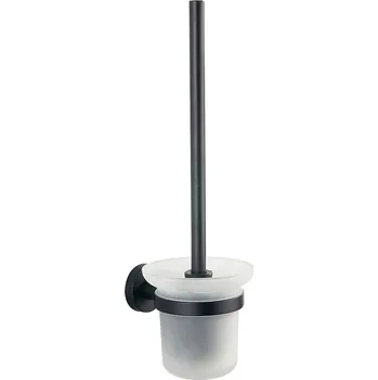 WC štětka Samba nástěnná WC štětka, mléčné sklo, černá
