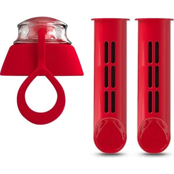 Láhev Náhradní filtr (2 ks) + víčko do filtrační láhve Dafi SOFT (červená)