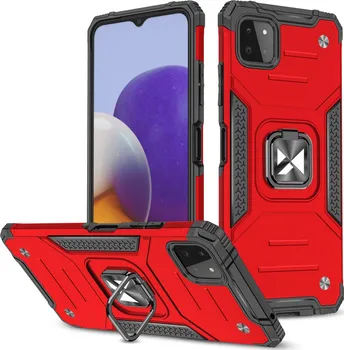 Pouzdro na mobilní telefon Wozinsky Ring Armor Case pro Samsung Galaxy A22 4G černé/červené