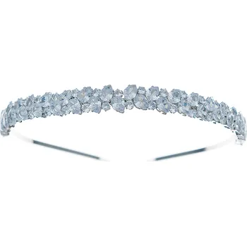 Čelenka B-TOP Luxusní čelenka do vlasů se zirkony LEAF