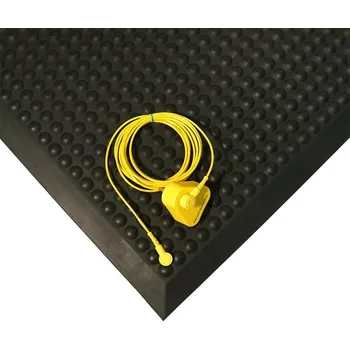 Rohožka Černá gumová protiúnavová ESD rohož - 90 x 60 x 1,4 cm