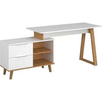 Psací stůl Kancelářský stůl (B) bílý / dub kamenný Neptun