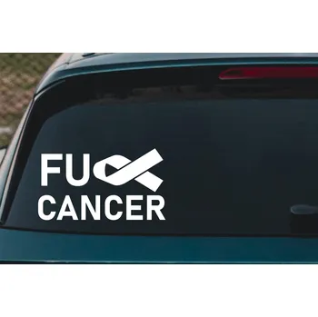 Samolepící dekorace Lepy.cz Samolepka na auto Fuck cancer Velikost (šířka x výška): 15x9cm, Barevná varianta: Světle šedivá