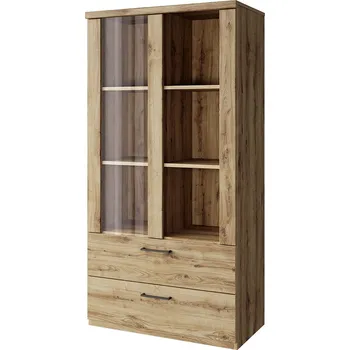 Knihovna Vitrína nízká 1w2s dub navarra Doorset